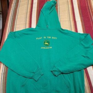Jerzees Green Hoodie with Yellow John Deere Logo